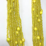27" Yellow Glass Bead Necklace (Dozen)