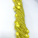 27" Yellow Glass Bead Necklace (Dozen)