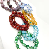 7.5" Assorted Color and Shape Glass Bead Bracelet (Dozen)