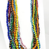 27" 12 Assorted Color Glass Bead Necklace (Dozen)