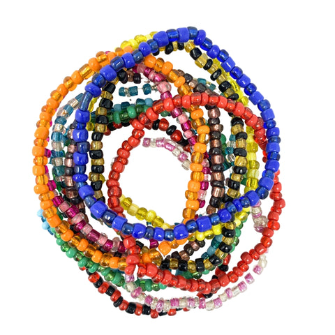 Printed Glass Beads Bracelet Assorted Pack Of 8 Colors