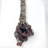 27" Purple and Silver Glass Bead Necklace (Dozen)