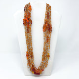 27" Orange and White Glass Bead Necklace (Dozen)