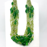 27" Light Green Glass Bead Necklace (Dozen)