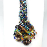 27" Multi Color with Black Glass Bead Necklace (Dozen)