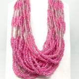 27" Pink Glass Bead Necklace (Dozen)