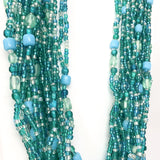 27" Teal Glass Bead Necklace (Dozen)