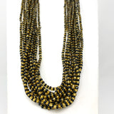 27" Black and Golden Glass Bead Necklace (Dozen)