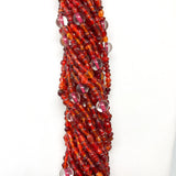27" Red Multicolor Glass Bead Necklace (Dozen)