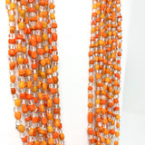 27" Clear and Orange Glass Bead Necklace (Dozen)