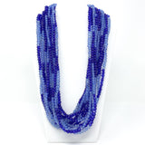 27" Blue Glass Bead Necklace (Dozen)