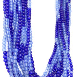 27" Blue Glass Bead Necklace (Dozen)