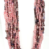 27" Rose and Purple Glass Bead Necklace (Dozen)