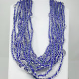 27" Clear and Purple Glass Bead Necklace (Dozen)