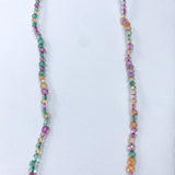 27" Pink and Green and Clear Glass Bead Necklace (Dozen)