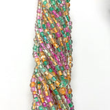 27" Pink and Green and Clear Glass Bead Necklace (Dozen)