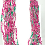 27" Pink and Green Glass Bead Necklace (Dozen)