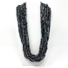 27" Large Opalescent Metallic Glass Bead Necklace (Dozen)