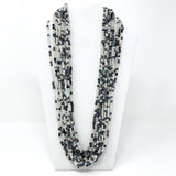 27" Metallic and Clear Glass Bead Necklace (Dozen)