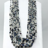27" Metallic and Clear Glass Bead Necklace (Dozen)
