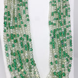 27" Clear and Light Green Glass Bead Necklace (Dozen)