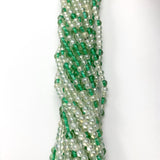 27" Clear and Light Green Glass Bead Necklace (Dozen)