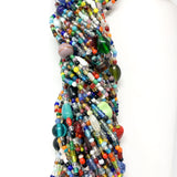 27" Multi Color Double Stranded Glass Bead Necklace (Dozen)