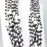 27" Purple and White Glass Bead Necklace (Dozen)