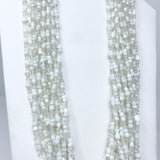 27" Silver and White Glass Bead Necklace (Dozen)