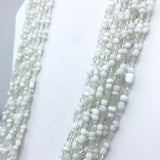 27" Silver and White Glass Bead Necklace (Dozen)
