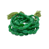 7" Green Single Stranded Glass Bead Bracelet (Dozen)