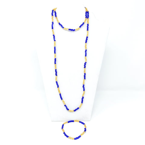 The Bead Story - Dark Blue Glass Beads Necklace : Amazon.in: Fashion