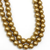 27" Golden Pearl 8mm Glass Bead Necklace (Dozen)