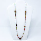 27" Multi Color Glass and Wooden Bead Necklace (Dozen)