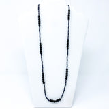 27" Black and Grey Glass Bead Necklace (Dozen)