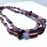 27" Assorted Purple Glass Beads Necklace (Dozen)