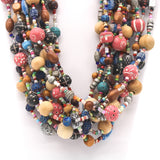 27" Assorted Glass, Clay and Wooden Beads Necklace (Dozen)