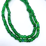 27" Green Round Glass Bead Necklace (Dozen)