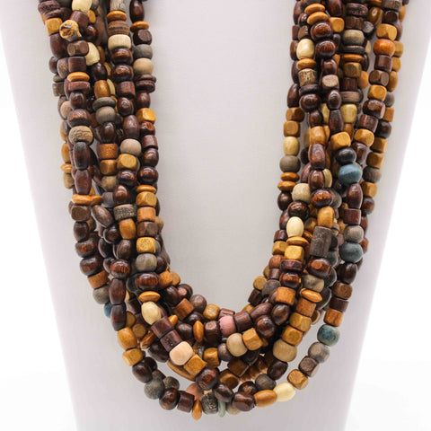 Wood Bead Necklace Africa Wooden Chain Statement Unisex Chunky Necklac –  Innovato Design