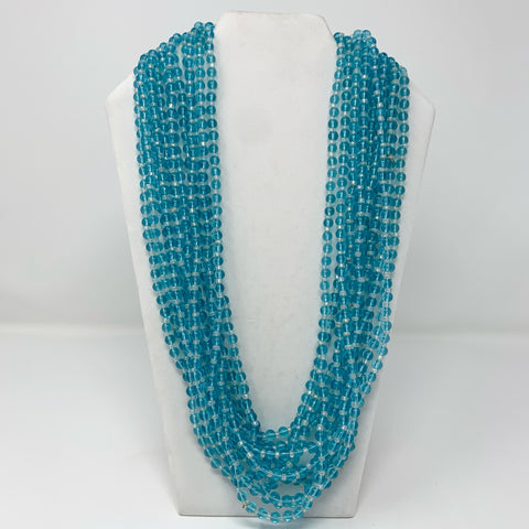 27" Turquoise Crystal Glass Beads Necklace (Dozen)