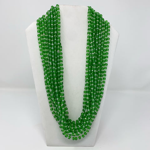 27" Green Crystal Glass Beads Necklace (Dozen)