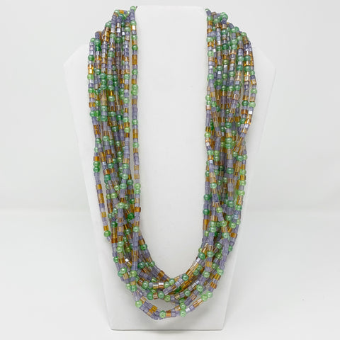 27" Multi Color  Glass Bead Necklace (Dozen)