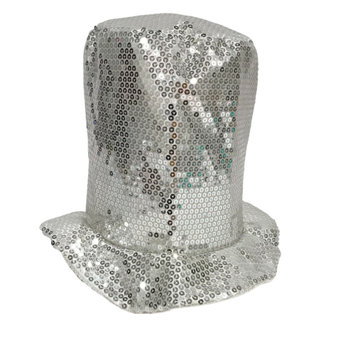 Urskive Rullesten Rasende Silver Sequin Top Hat (Each) – Mardi Gras Spot