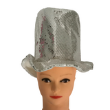 Silver Sequin Top Hat (Each)