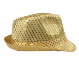 Gold Sequin Fedora Hat (Each)