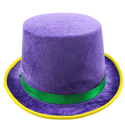 Purple, Green and Gold Felt Top Hat (Each)