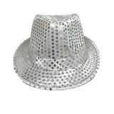 Silver LED Fedora with 14 White Lights (Each)
