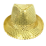 Gold LED Fedora with 14 White Lights (Each)