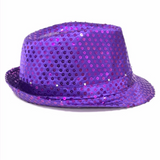 Purple LED Fedora with 14 White Lights (Each)