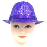 Purple LED Fedora with 14 White Lights (Each)